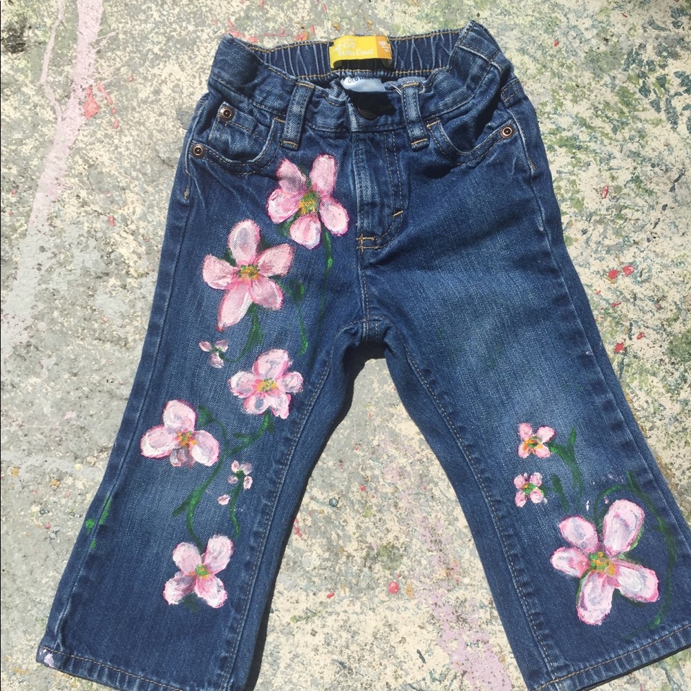 SOLD.      Hand painted Old Navy kids jeans